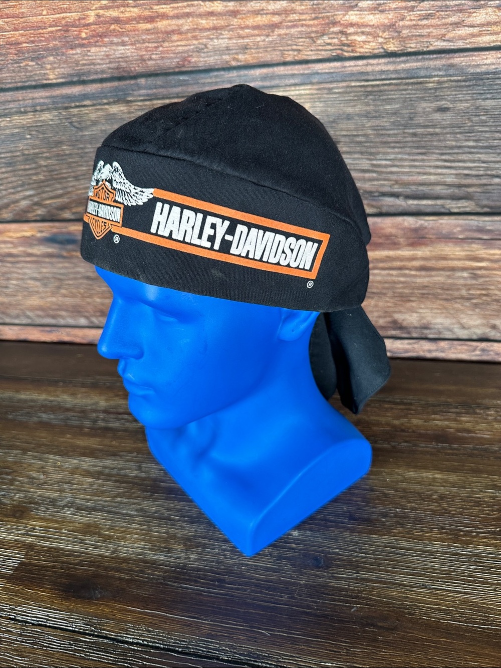 Harley-Davidson Black and Orange Logo Do-Rag